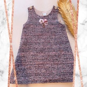 Handmade girls pink tweed dress